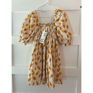 New PitUSA petite papaya printed babydoll dress